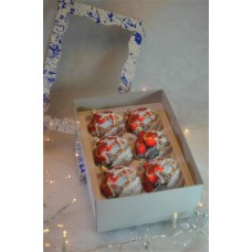 Kerstballen 6x6 cm rood